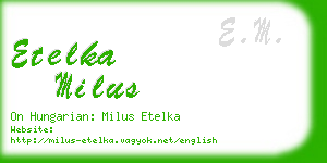 etelka milus business card